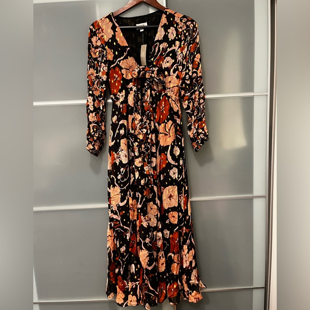 J.Crew Collection tie-front midi dress with shimmer